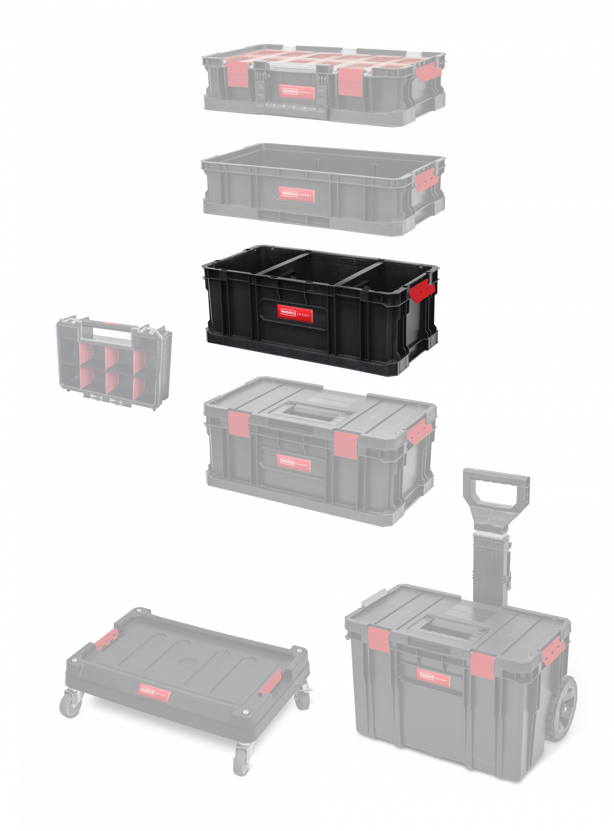 MN-03-174 Multi Storage System, open, 26 l tool box, 2 adjustable partitions