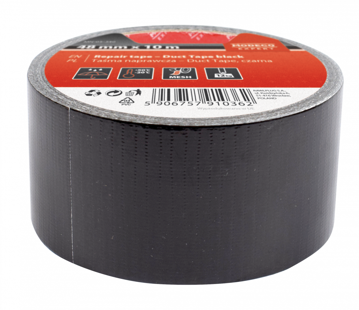 MN-05-340 Black all-purpose duct tape 48mm x 10 m