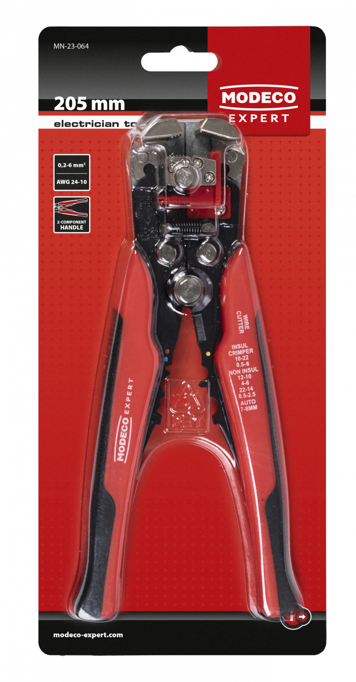 MN-23-064 Automatic wire stripping pliers 205mm 0,2-6mm2