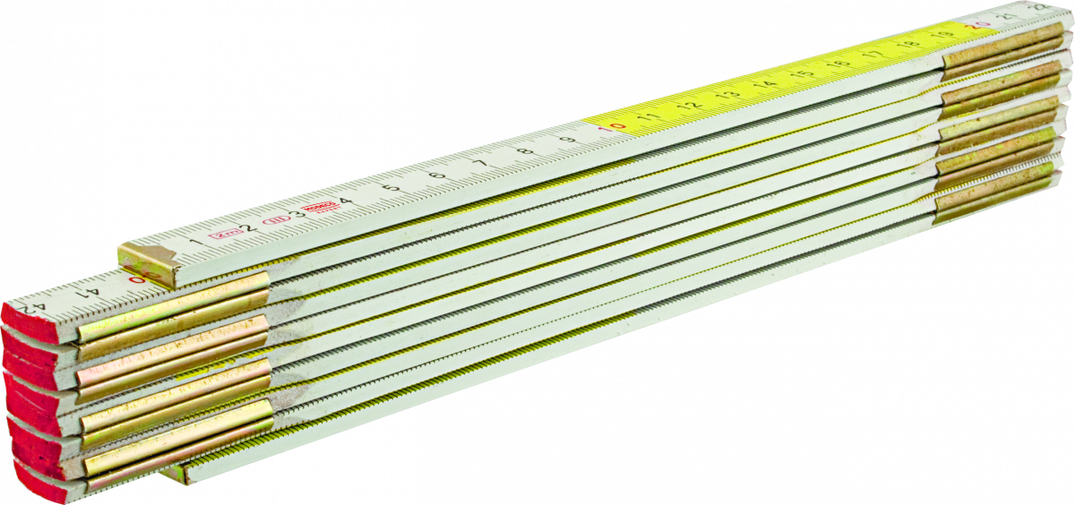 MN-80-15 Składane miary drewniane biało-żółte