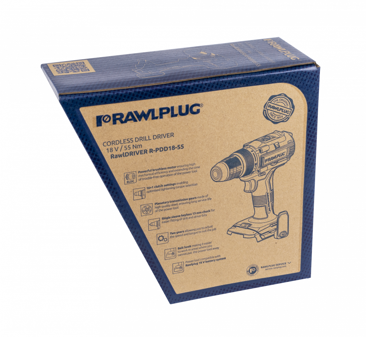 R-PDD18-55-XS RawlDriver 18V cordless drill / driver, in carton box