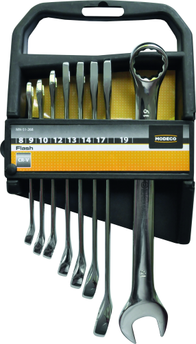 MN-51-268 Open-end box wrench set 8 pcs flash