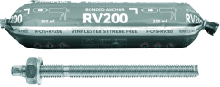 CFS+RV200 kotva chemická vinylesterová – závitová tyč